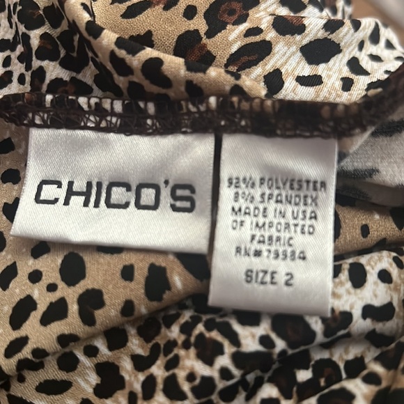 Chicos Leopard Print Draped Front Sleeveless Top Size 2 - Picture 7 of 7